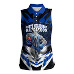 Personalised North Melbourne Kangaroos Football Women Sleeveless Polo Shirt Fierce Kangaroo Mascot 3D Grunge City Art