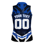 Personalised North Melbourne Kangaroos Football Women Sleeveless Polo Shirt Fierce Kangaroo Mascot 3D Grunge City Art