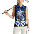 Personalised North Melbourne Kangaroos Football Women Sleeveless Polo Shirt Fierce Kangaroo Mascot 3D Grunge City Art
