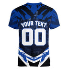 Personalised North Melbourne Kangaroos Football Women V-Neck T-Shirt Fierce Kangaroo Mascot 3D Grunge City Art