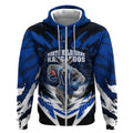 Personalised North Melbourne Kangaroos Football Zip Hoodie Fierce Kangaroo Mascot 3D Grunge City Art