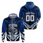 Personalised North Melbourne Kangaroos Football Zip Hoodie Fierce Kangaroo Mascot 3D Grunge City Art