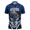 Personalised North Melbourne Kangaroos Football Zipper Polo Shirt Fierce Kangaroo Mascot 3D Grunge City Art
