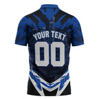Personalised North Melbourne Kangaroos Football Zipper Polo Shirt Fierce Kangaroo Mascot 3D Grunge City Art