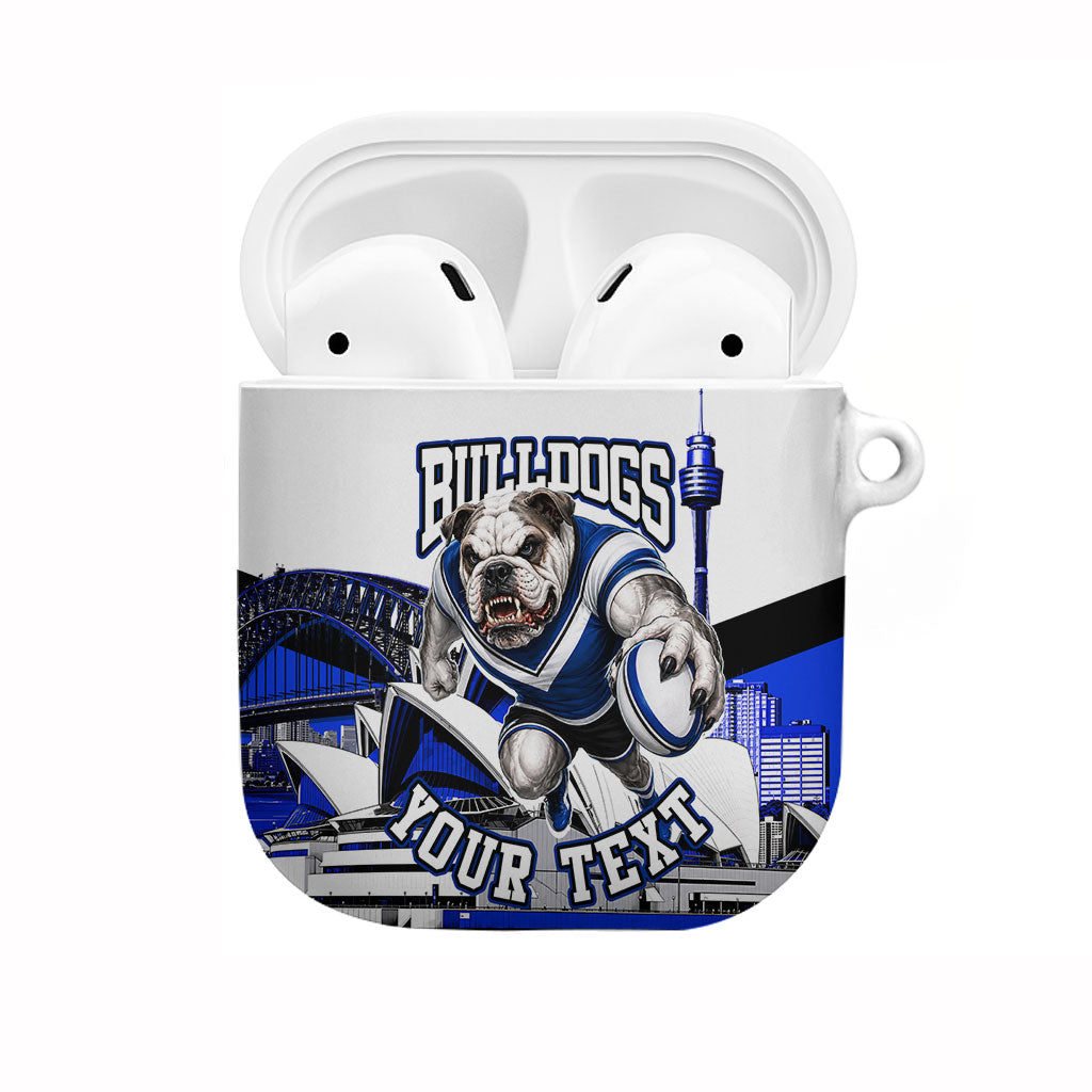 Personalised Canterbury Bankstown Bulldogs AirPods Case Rugby Mascot Sydney City Skyline