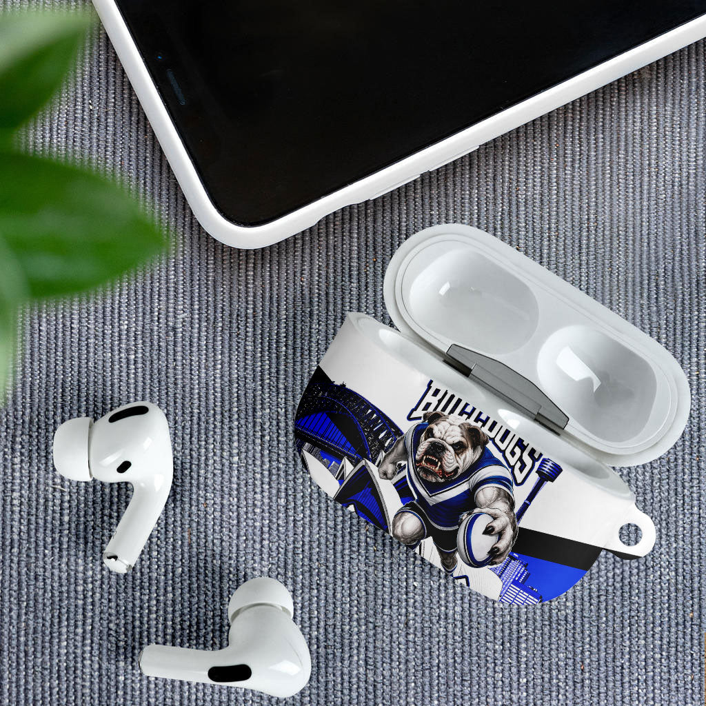 Personalised Canterbury Bankstown Bulldogs AirPods Case Rugby Mascot Sydney City Skyline