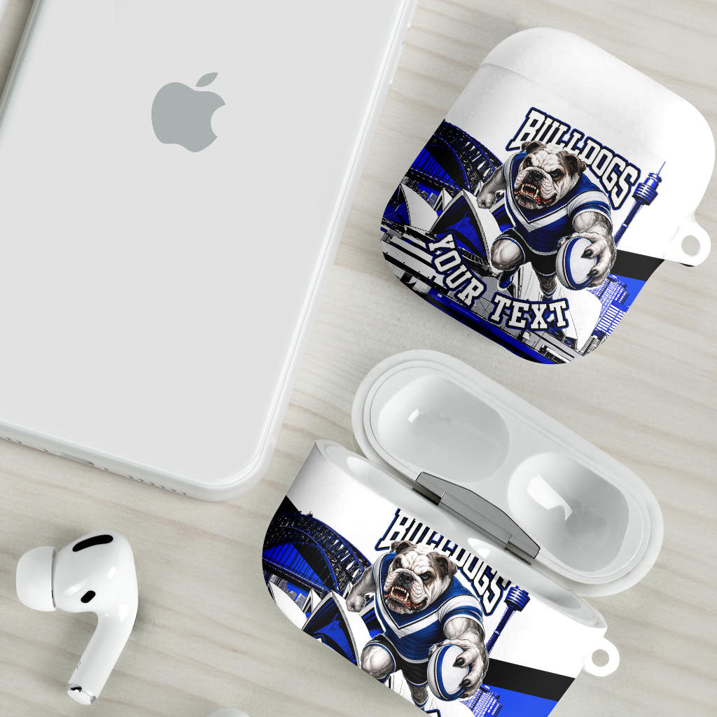 Personalised Canterbury Bankstown Bulldogs AirPods Case Rugby Mascot Sydney City Skyline