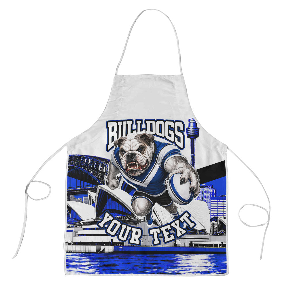 Personalised Canterbury Bankstown Bulldogs Apron Rugby Mascot Sydney City Skyline