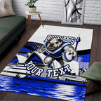 Personalised Canterbury Bankstown Bulldogs Area Rug Rugby Mascot Sydney City Skyline