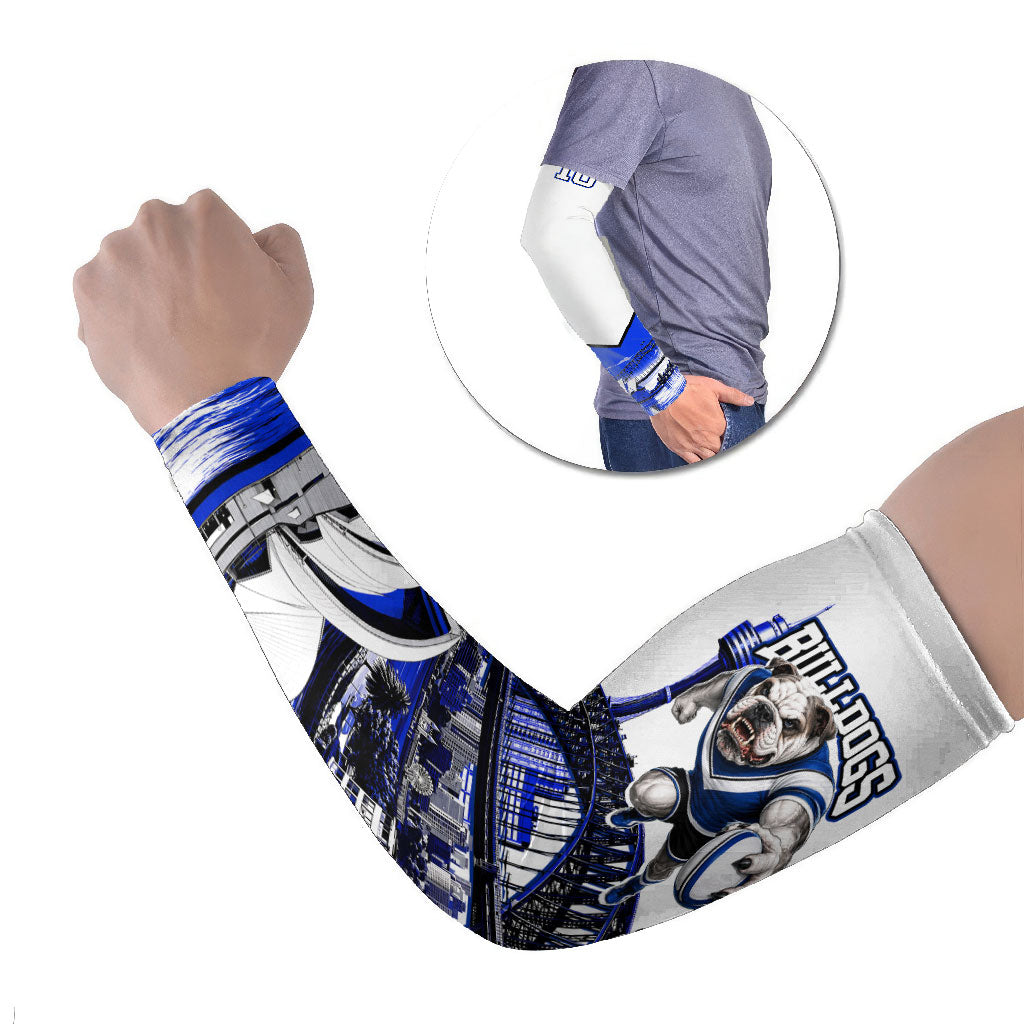 Personalised Canterbury Bankstown Bulldogs Arm Sleeves Rugby Mascot Sydney City Skyline