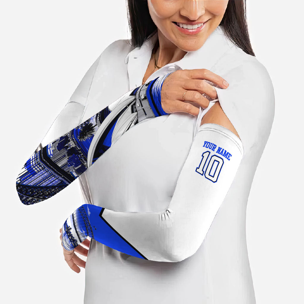 Personalised Canterbury Bankstown Bulldogs Arm Sleeves Rugby Mascot Sydney City Skyline
