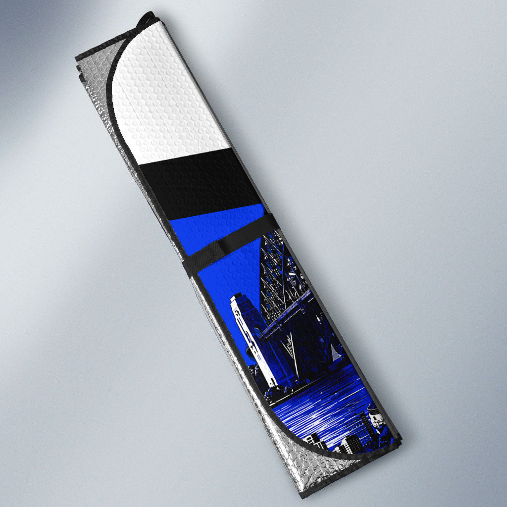 Personalised Canterbury Bankstown Bulldogs Auto Sun Shade Rugby Mascot Sydney City Skyline