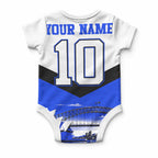 Personalised Canterbury Bankstown Bulldogs Baby Onesie Rugby Mascot Sydney City Skyline