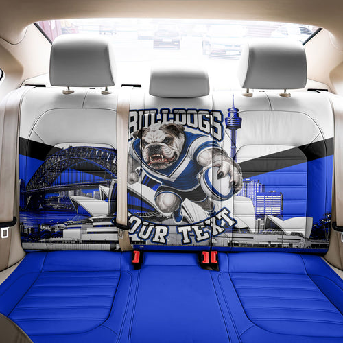 Personalised Canterbury Bankstown Bulldogs Back Car Seat Cover Rugby Mascot Sydney City Skyline