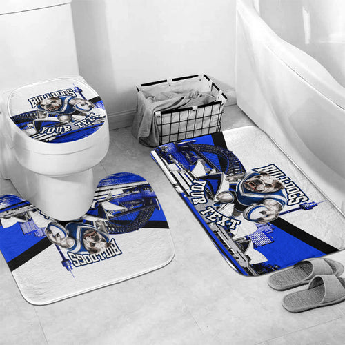 Personalised Canterbury Bankstown Bulldogs Bathroom Set Rugby Mascot Sydney City Skyline