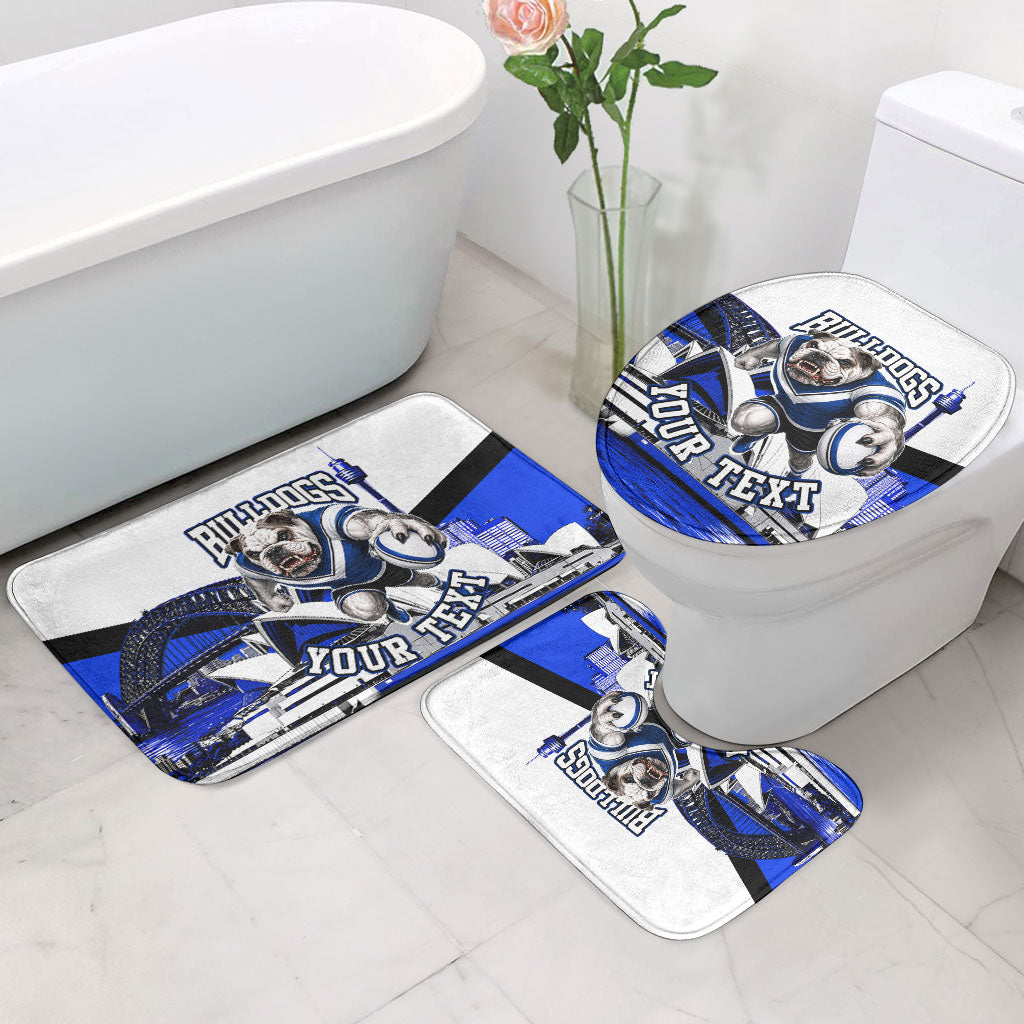 Personalised Canterbury Bankstown Bulldogs Bathroom Set Rugby Mascot Sydney City Skyline