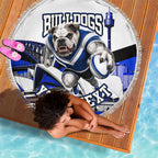 Personalised Canterbury Bankstown Bulldogs Beach Blanket Rugby Mascot Sydney City Skyline