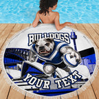 Personalised Canterbury Bankstown Bulldogs Beach Blanket Rugby Mascot Sydney City Skyline