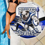 Personalised Canterbury Bankstown Bulldogs Beach Blanket Rugby Mascot Sydney City Skyline