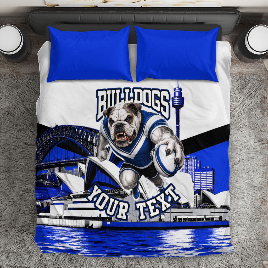 Personalised Canterbury Bankstown Bulldogs Bedding Set Rugby Mascot Sydney City Skyline