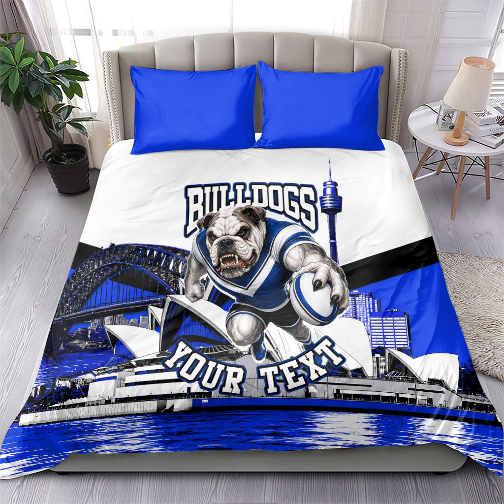Personalised Canterbury Bankstown Bulldogs Bedding Set Rugby Mascot Sydney City Skyline
