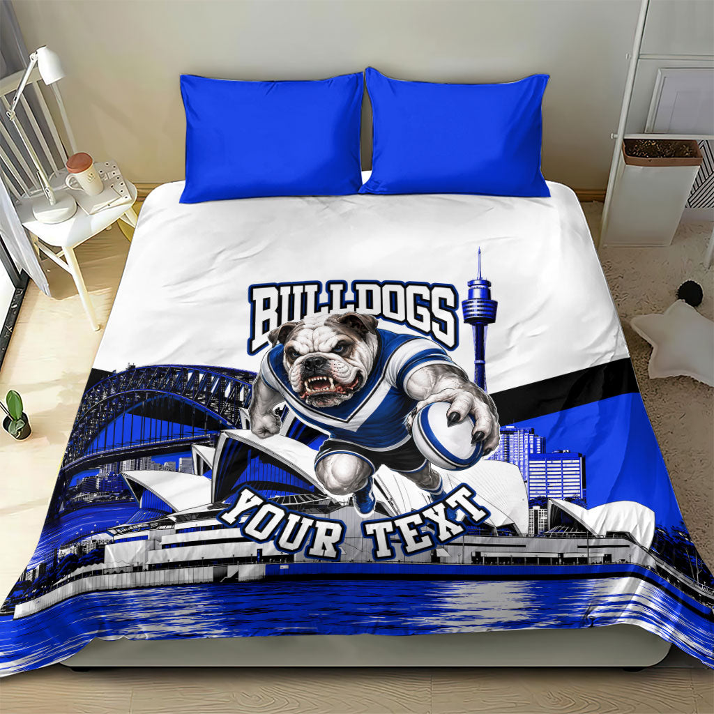Personalised Canterbury Bankstown Bulldogs Bedding Set Rugby Mascot Sydney City Skyline