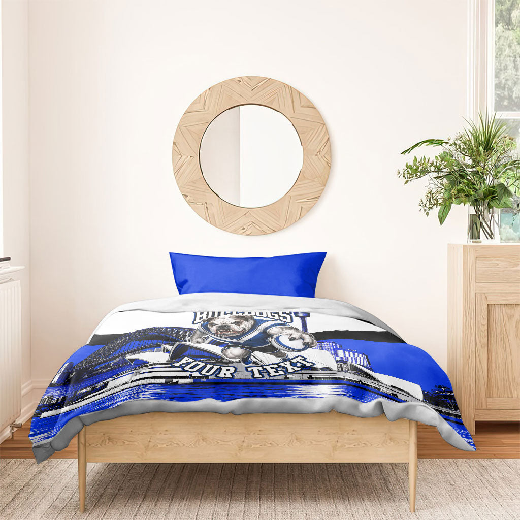 Personalised Canterbury Bankstown Bulldogs Bedding Set Rugby Mascot Sydney City Skyline