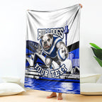 Personalised Canterbury Bankstown Bulldogs Blanket Rugby Mascot Sydney City Skyline