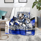 Personalised Canterbury Bankstown Bulldogs Blanket Rugby Mascot Sydney City Skyline
