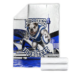 Personalised Canterbury Bankstown Bulldogs Blanket Rugby Mascot Sydney City Skyline