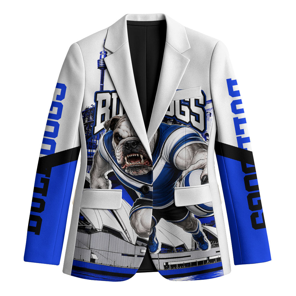 Personalised Canterbury Bankstown Bulldogs Blazer Rugby Mascot Sydney City Skyline