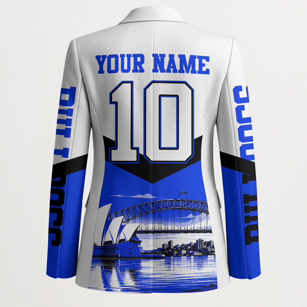Personalised Canterbury Bankstown Bulldogs Blazer Rugby Mascot Sydney City Skyline