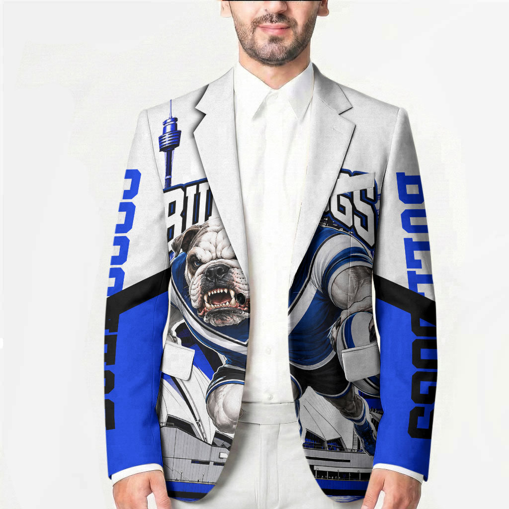 Personalised Canterbury Bankstown Bulldogs Blazer Rugby Mascot Sydney City Skyline