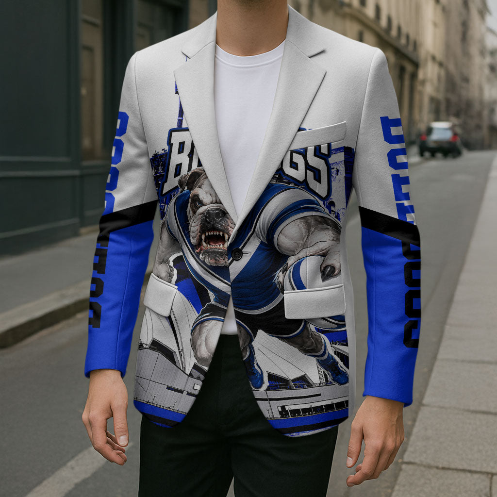 Personalised Canterbury Bankstown Bulldogs Blazer Rugby Mascot Sydney City Skyline