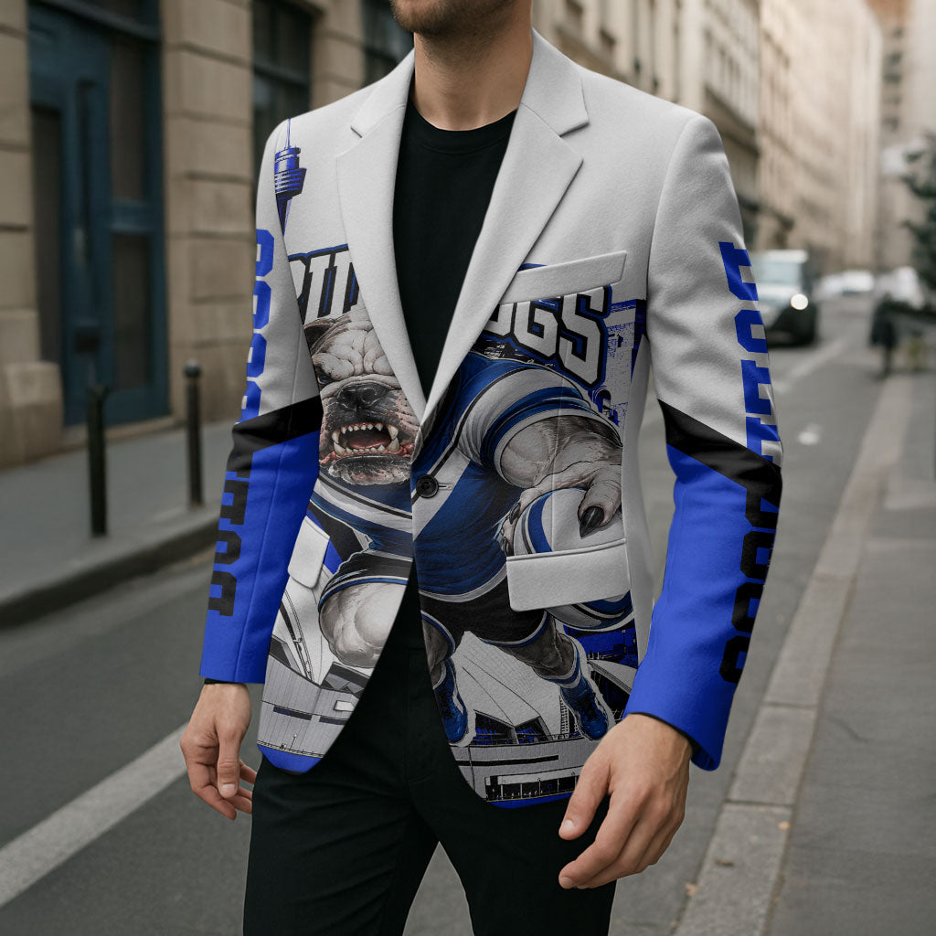 Personalised Canterbury Bankstown Bulldogs Blazer Rugby Mascot Sydney City Skyline