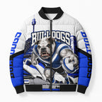 Personalised Canterbury Bankstown Bulldogs Bomber Puffer Jacket Rugby Mascot Sydney City Skyline