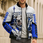 Personalised Canterbury Bankstown Bulldogs Bomber Puffer Jacket Rugby Mascot Sydney City Skyline