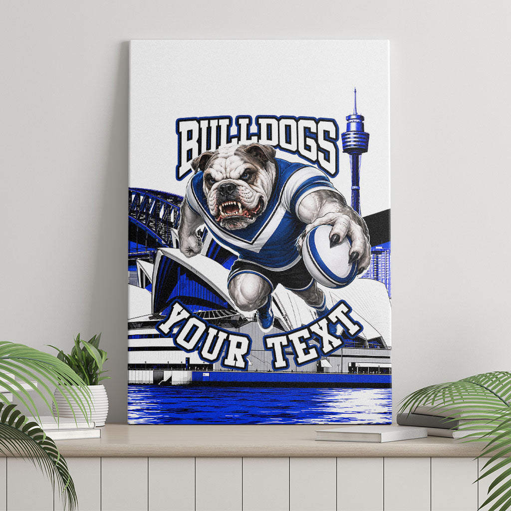 Personalised Canterbury Bankstown Bulldogs Canvas Wall Art Rugby Mascot Sydney City Skyline