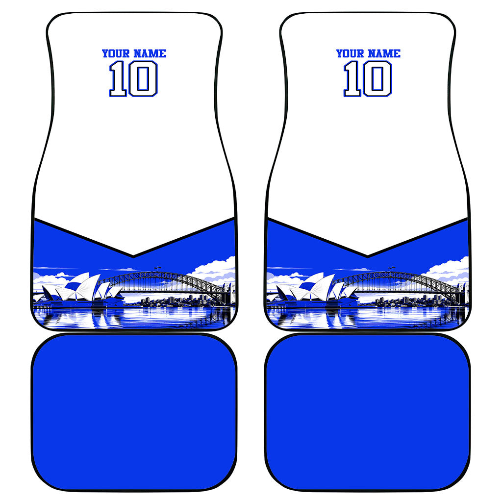 Personalised Canterbury Bankstown Bulldogs Car Mats Rugby Mascot Sydney City Skyline