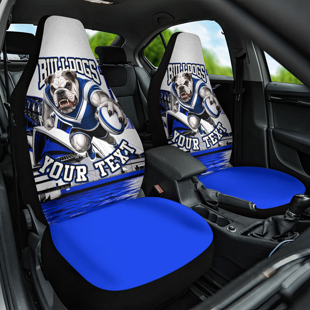 Personalised Canterbury Bankstown Bulldogs Car Seat Cover Rugby Mascot Sydney City Skyline
