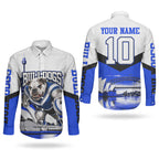 Personalised Canterbury Bankstown Bulldogs Couples Matching Tank Maxi Dress and Long Sleeve Button Shirt Rugby Mascot Sydney City Skyline