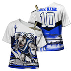 Personalised Canterbury Bankstown Bulldogs Cross Shoulder Shirt Rugby Mascot Sydney City Skyline