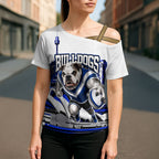 Personalised Canterbury Bankstown Bulldogs Cross Shoulder Shirt Rugby Mascot Sydney City Skyline