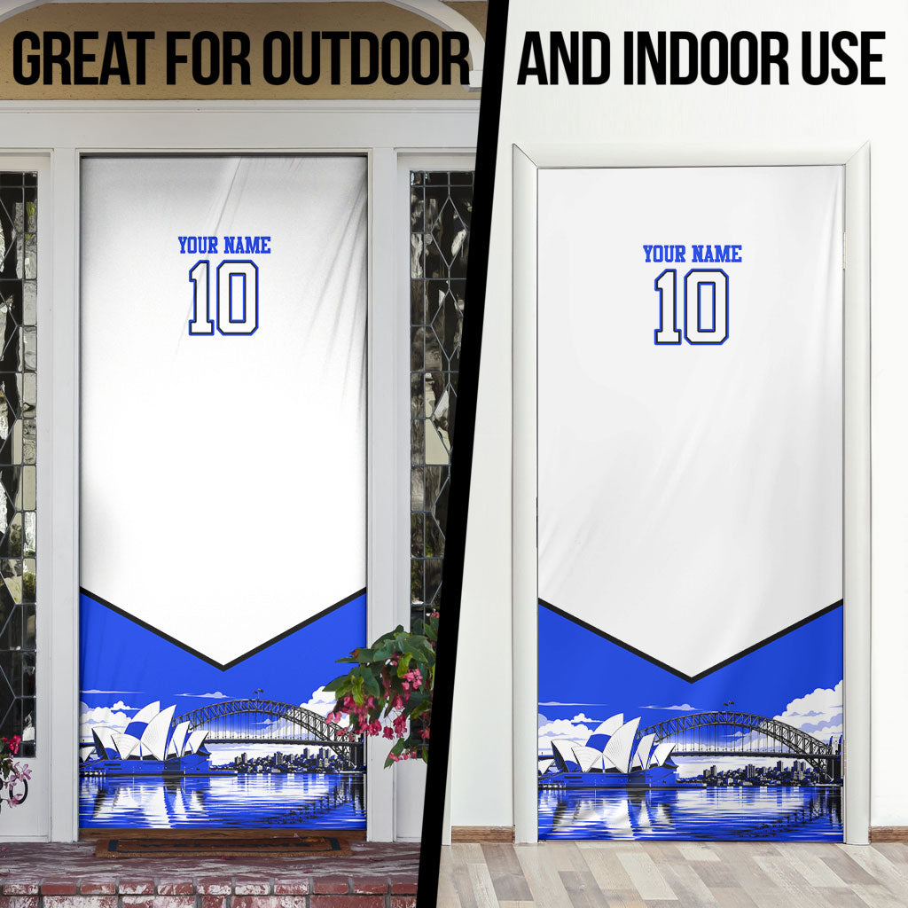 Personalised Canterbury Bankstown Bulldogs Door Cover Rugby Mascot Sydney City Skyline