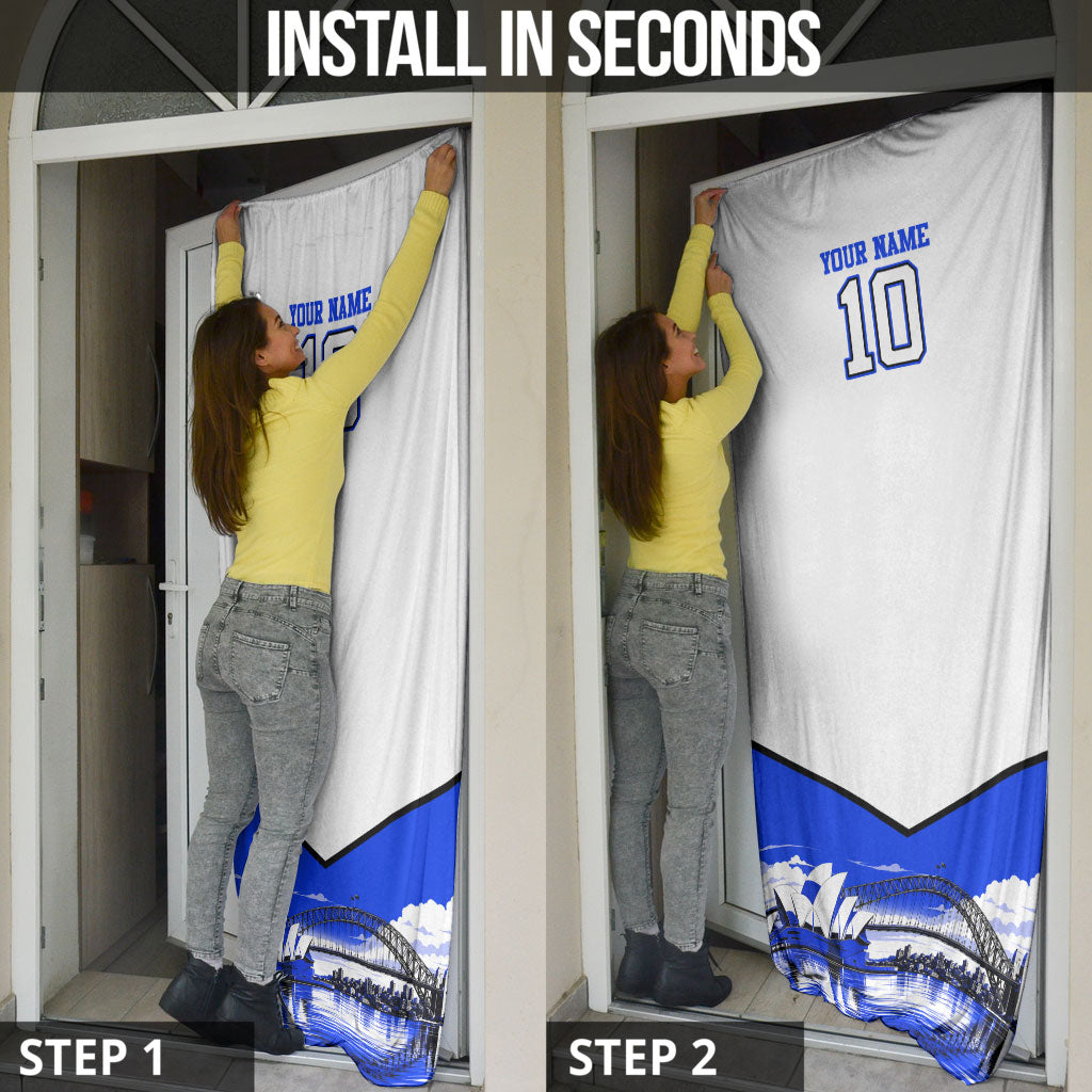 Personalised Canterbury Bankstown Bulldogs Door Cover Rugby Mascot Sydney City Skyline