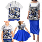 Personalised Canterbury Bankstown Bulldogs Family Matching Puletasi and Hawaiian Shirt Rugby Mascot Sydney City Skyline