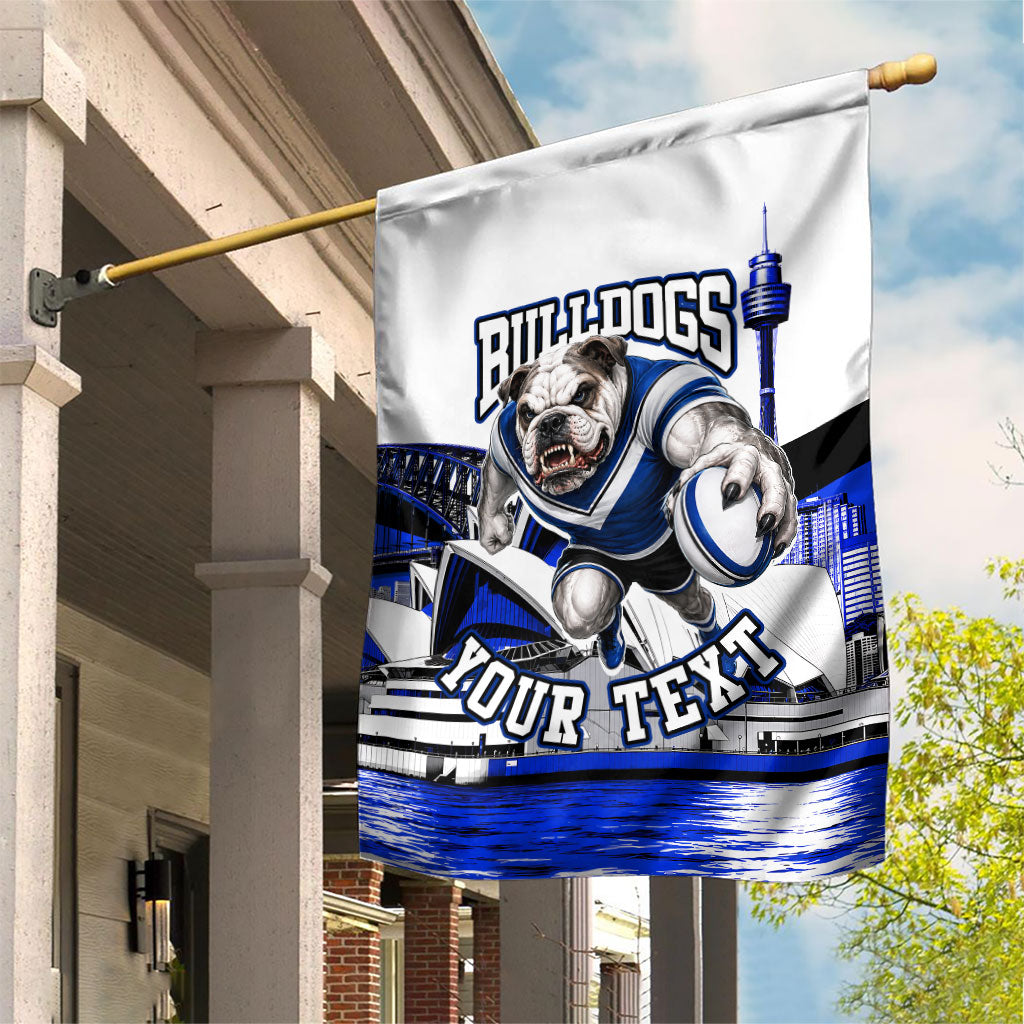 Personalised Canterbury Bankstown Bulldogs Garden Flag Rugby Mascot Sydney City Skyline