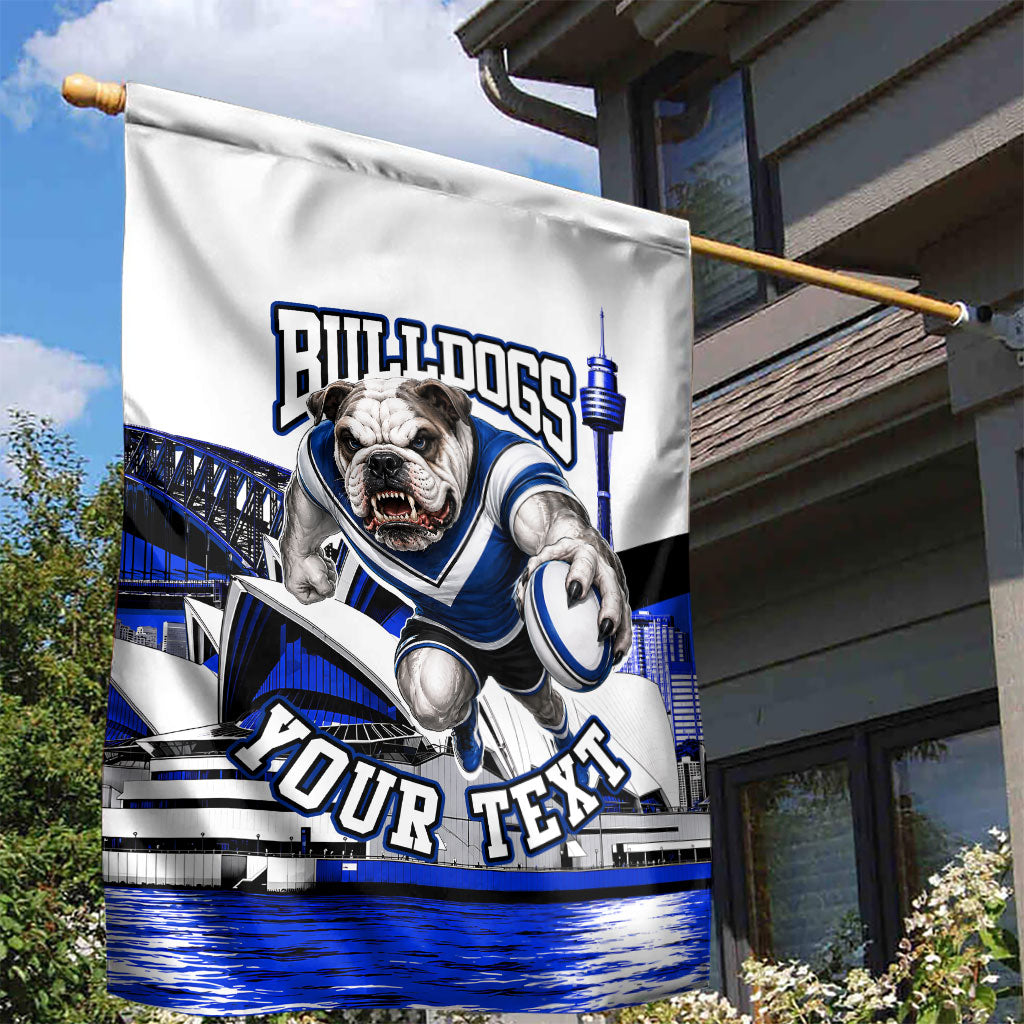 Personalised Canterbury Bankstown Bulldogs Garden Flag Rugby Mascot Sydney City Skyline