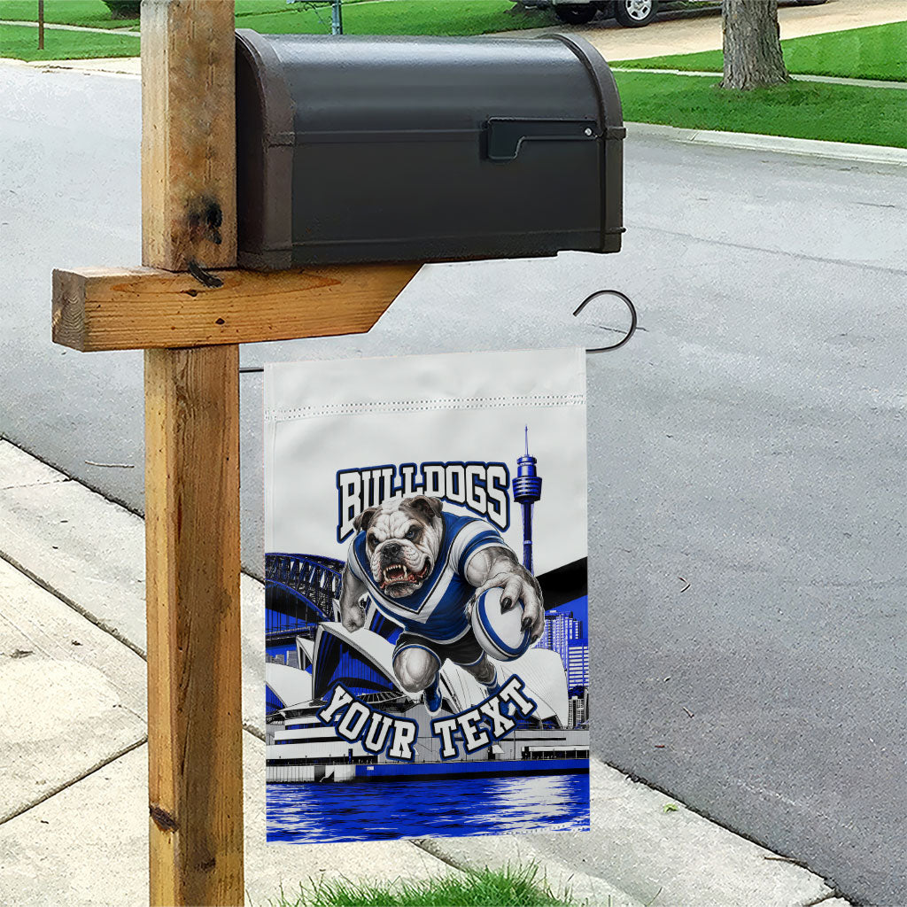 Personalised Canterbury Bankstown Bulldogs Garden Flag Rugby Mascot Sydney City Skyline