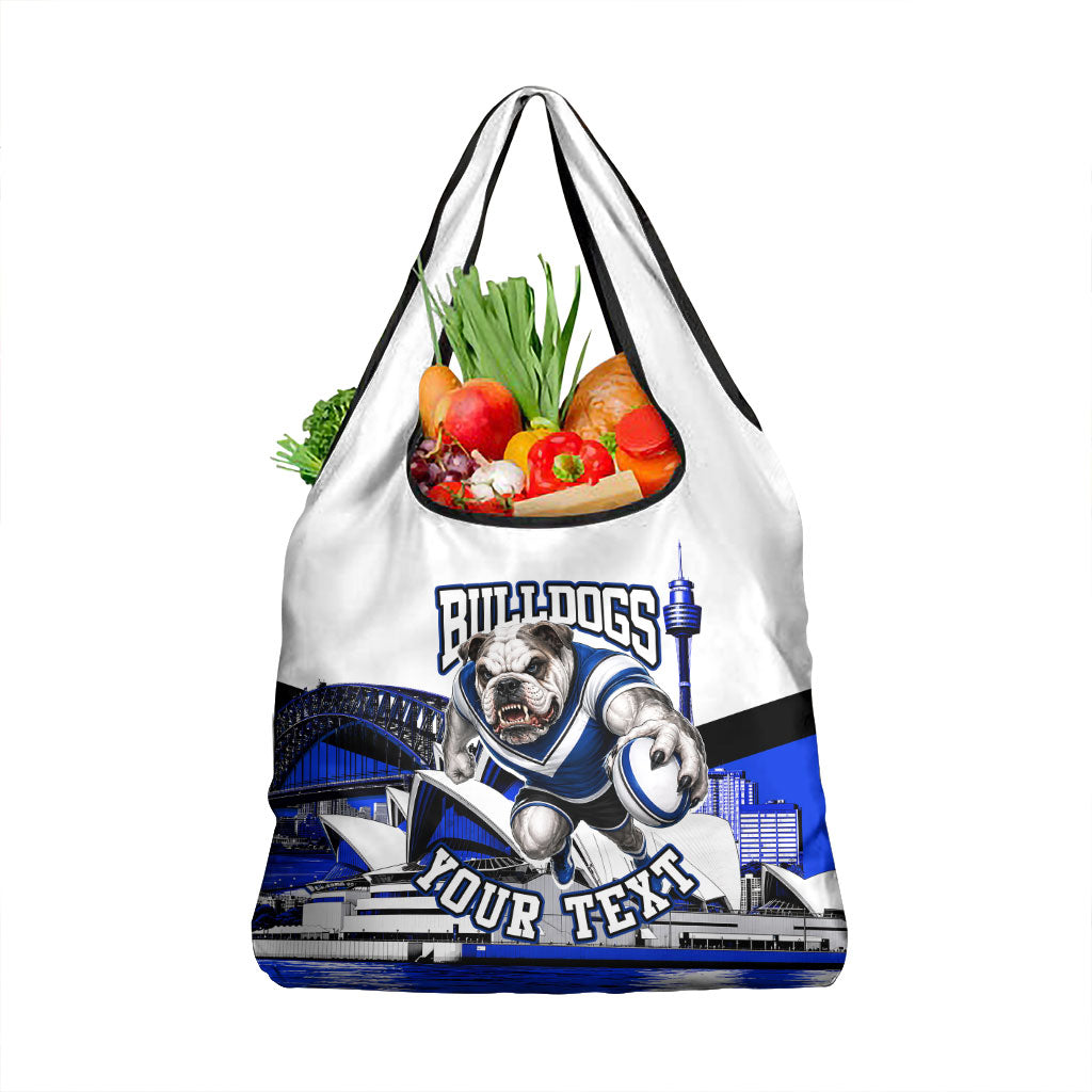 Personalised Canterbury Bankstown Bulldogs Grocery Bag Rugby Mascot Sydney City Skyline
